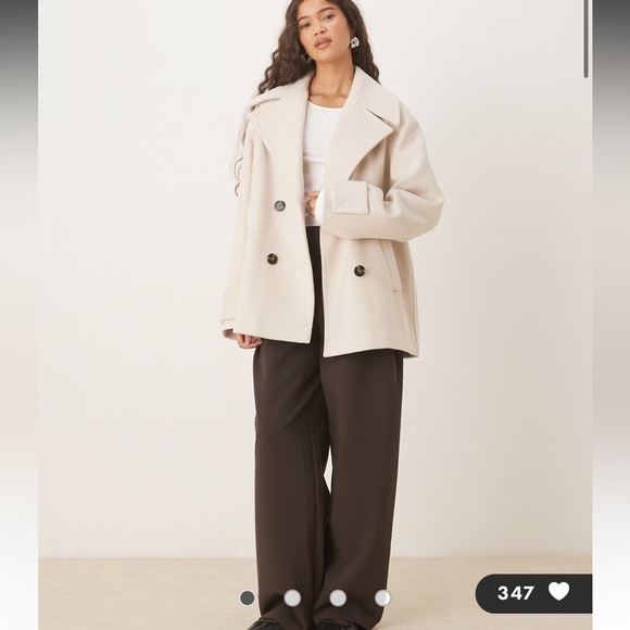 new Mango DOUBLE-BREASTED WOOL-BLEND COAT in light/pastel grey heathered marle - Picture 3 of 9